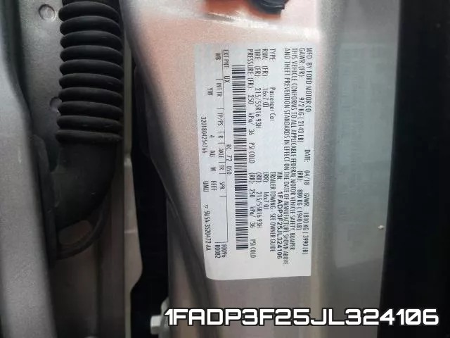 1FADP3F25JL324106 фото 2