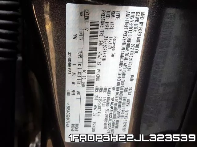1FADP3H22JL323539 фото 2
