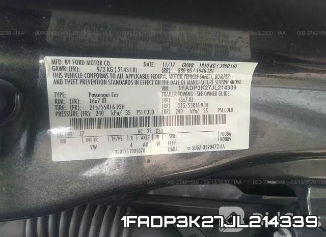 1FADP3K27JL214339 фото 10
