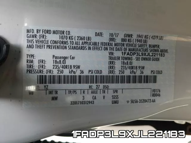 1FADP3L9XJL221183 фото 2