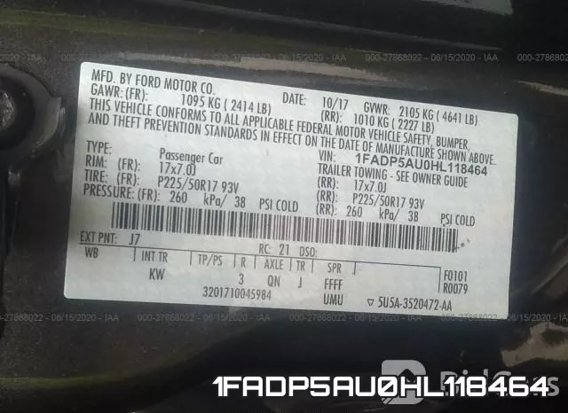 1FADP5AU0HL118464 фото 10