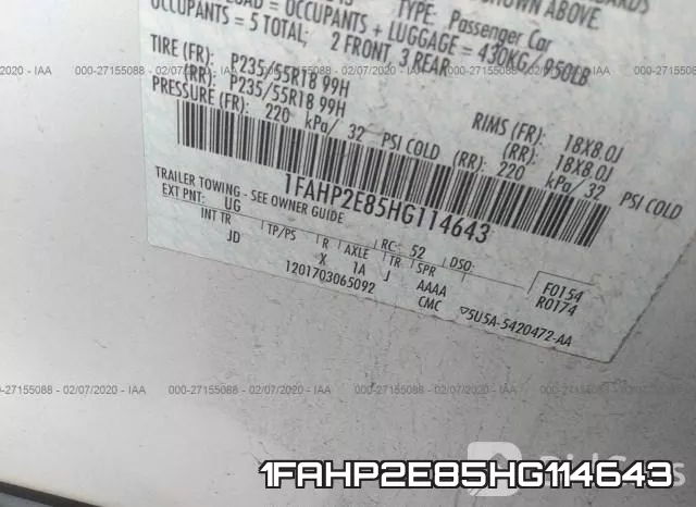 1FAHP2E85HG114643 фото 10