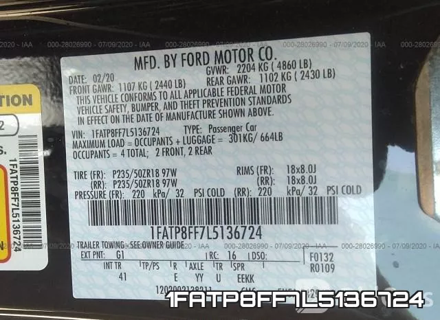 1FATP8FF7L5136724 фото 10