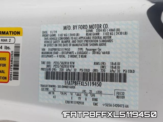 1FATP8FFXL5119450 фото 2