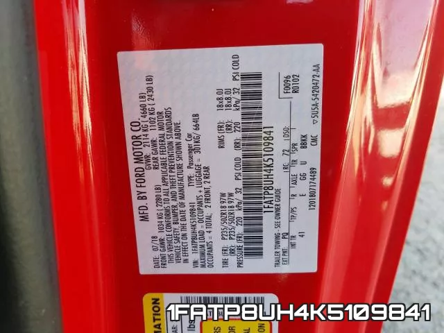 1FATP8UH4K5109841 фото 2