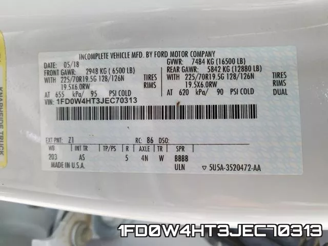 1FD0W4HT3JEC70313 фото 2