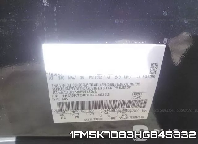 1FM5K7D83HGB45332 фото 10
