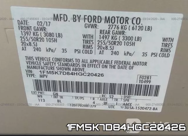 1FM5K7D84HGC20426 фото 10