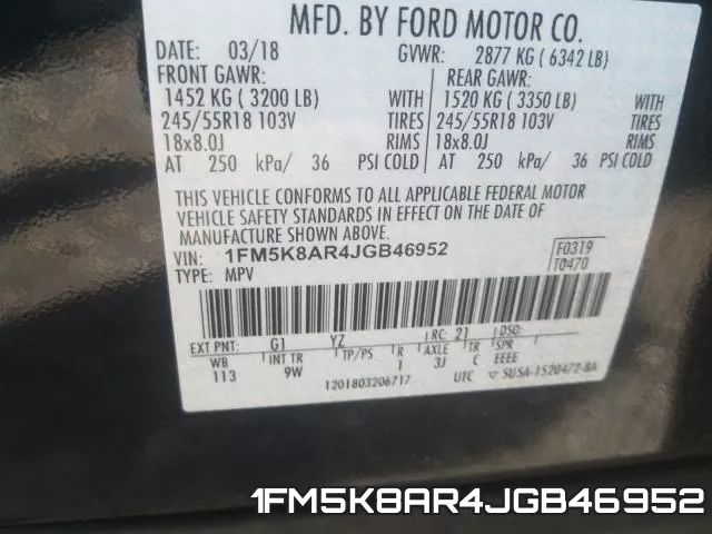 1FM5K8AR4JGB46952 фото 2