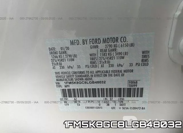 1FM5K8GC8LGB48032 фото 10