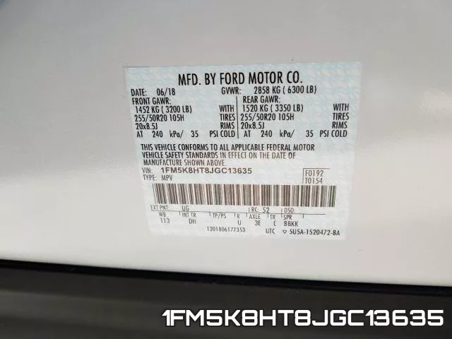 1FM5K8HT8JGC13635 фото 2