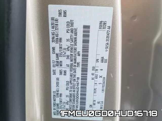 1FMCU0GD0HUD16718 фото 2