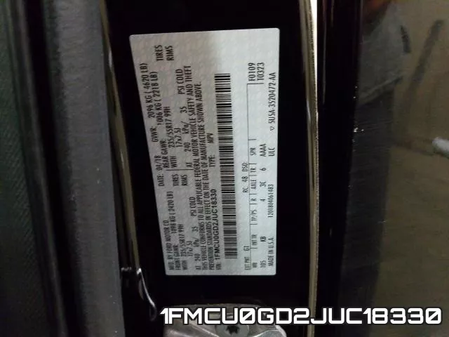 1FMCU0GD2JUC18330 фото 2