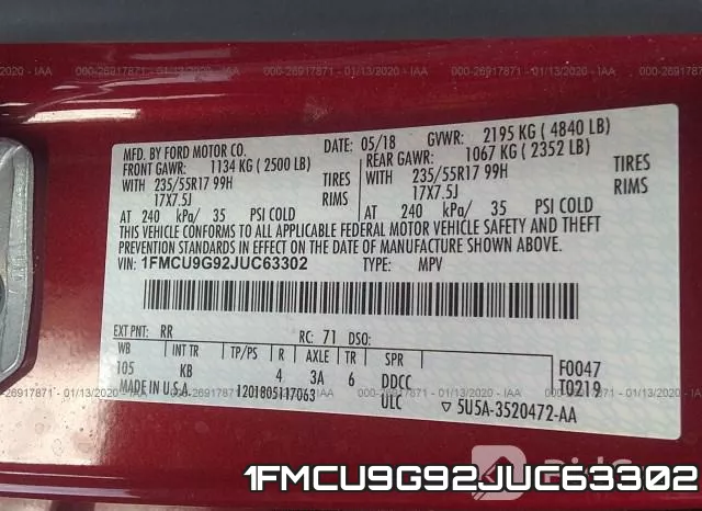 1FMCU9G92JUC63302 фото 10