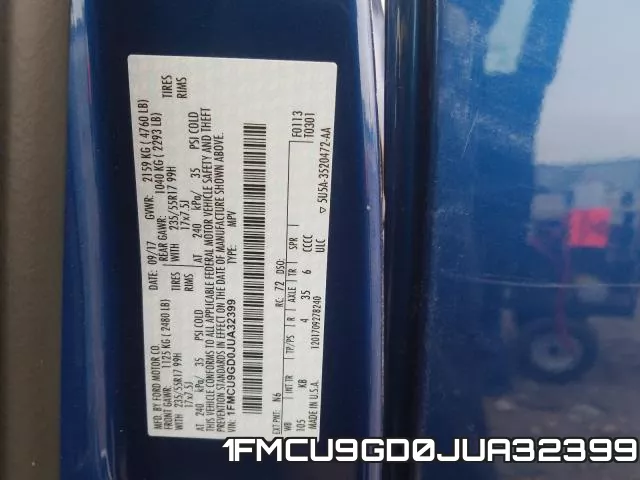 1FMCU9GD0JUA32399 фото 2