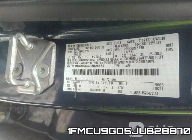 1FMCU9GD5JUB28870 фото 10