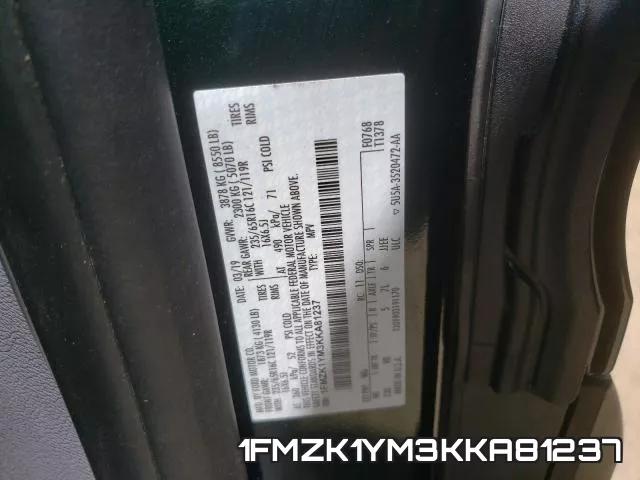 1FMZK1YM3KKA81237 фото 2