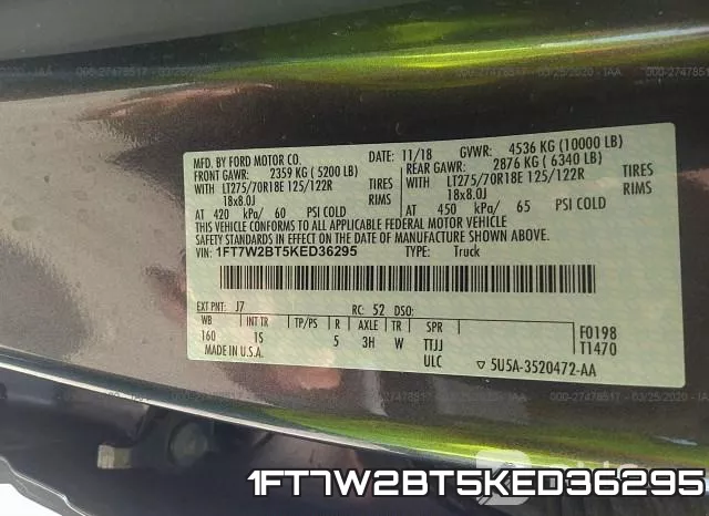 1FT7W2BT5KED36295 фото 10