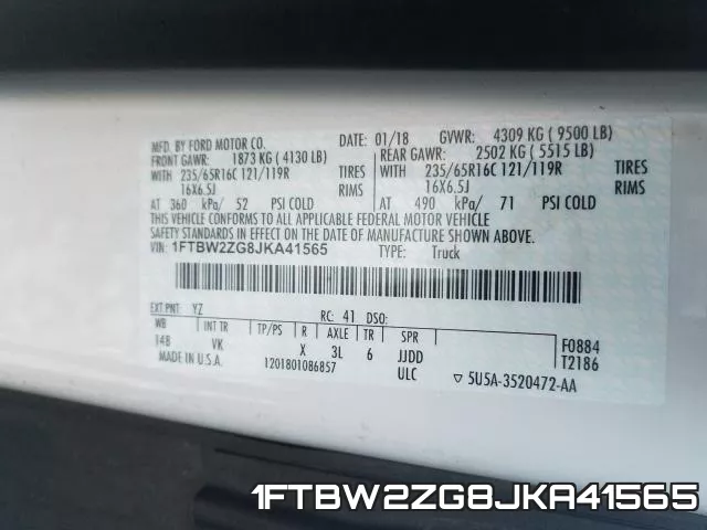 1FTBW2ZG8JKA41565 фото 2