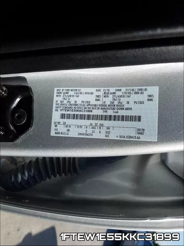 1FTEW1E55KKC31899 фото 2
