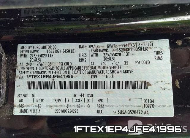1FTEX1EP4JFE41996 фото 10