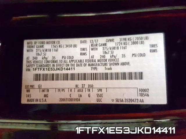 1FTFX1E53JKD14411 фото 2