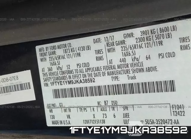 1FTYE1YM9JKA38592 фото 10