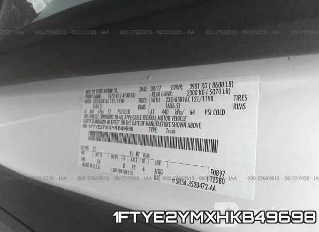 1FTYE2YMXHKB49698 фото 10