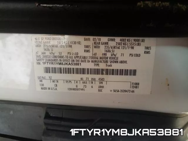 1FTYR1YM8JKA53881 фото 2