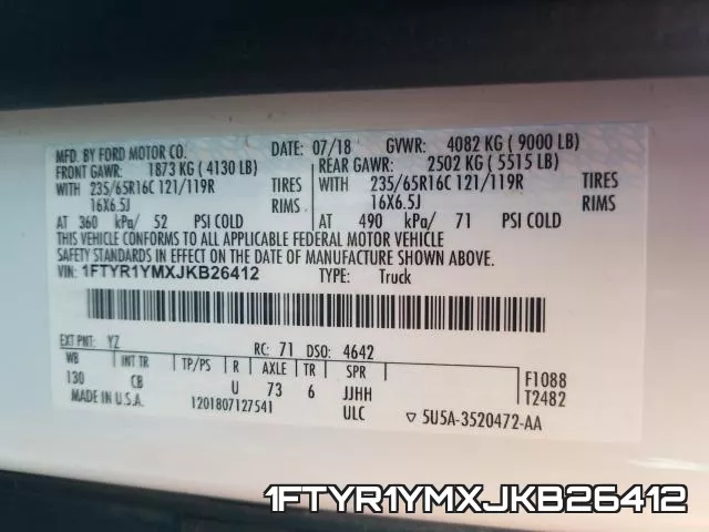 1FTYR1YMXJKB26412 фото 2