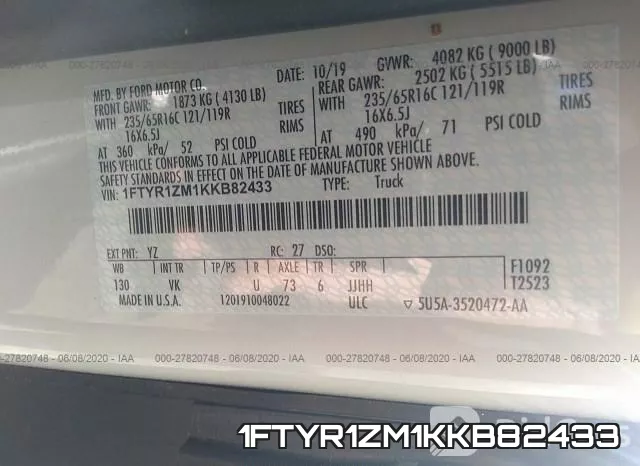 1FTYR1ZM1KKB82433 фото 10