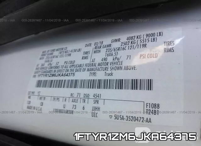 1FTYR1ZM6JKA64375 фото 10