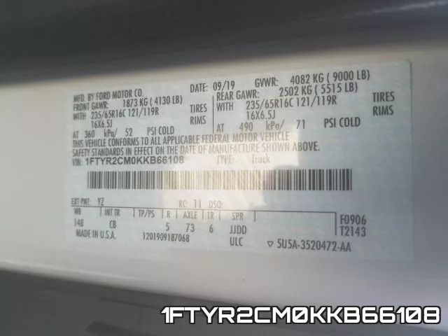 1FTYR2CM0KKB66108 фото 2