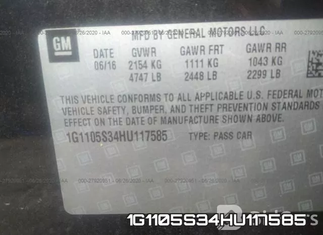 1G1105S34HU117585 фото 10