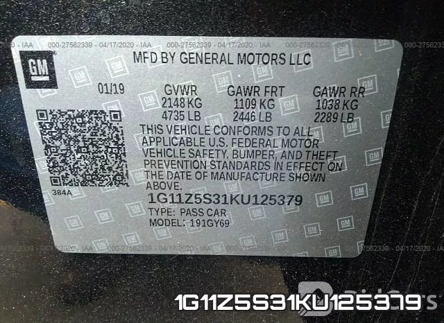1G11Z5S31KU125379 фото 10