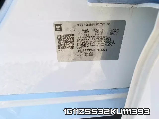 1G11Z5S32KU111393 фото 2