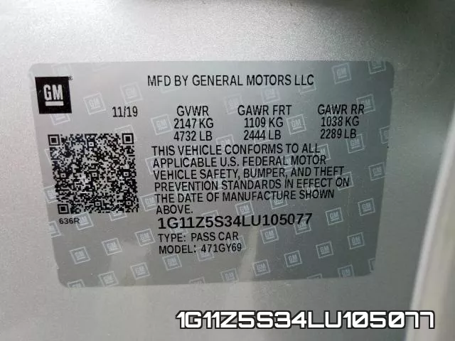 1G11Z5S34LU105077 фото 2