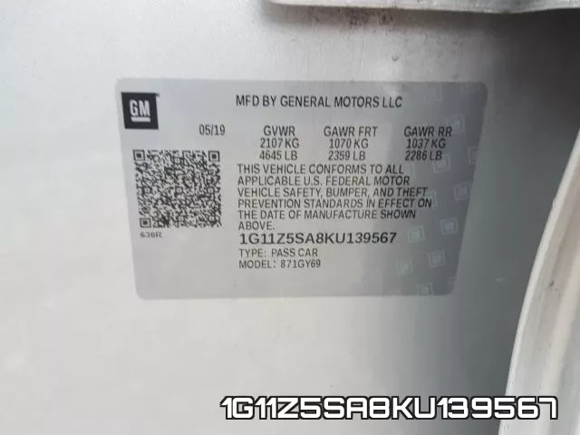 1G11Z5SA8KU139567 фото 2