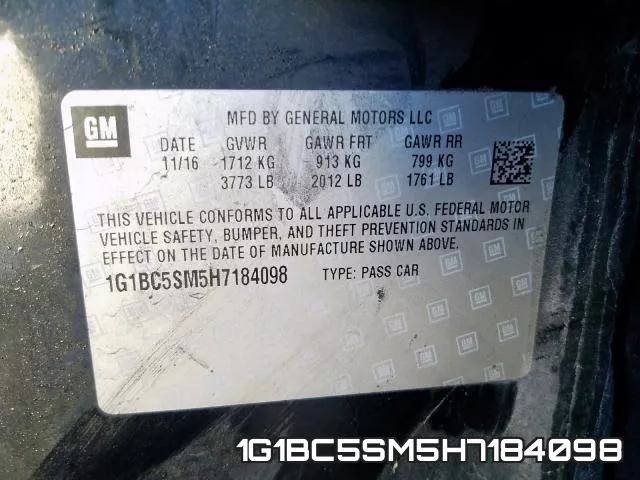 1G1BC5SM5H7184098 фото 2