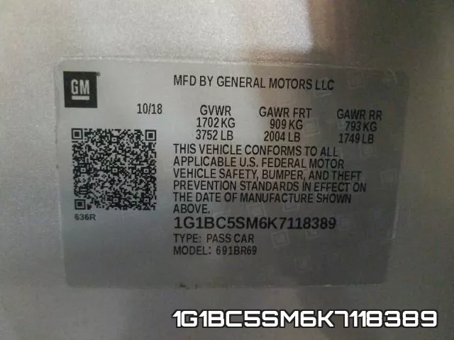 1G1BC5SM6K7118389 фото 2