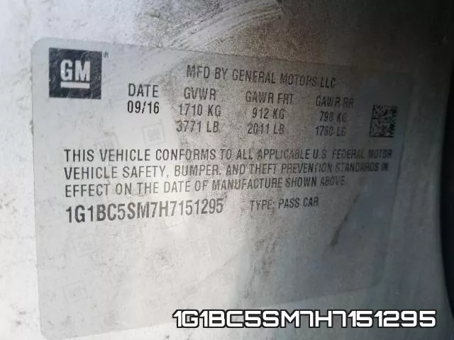 1G1BC5SM7H7151295 фото 2