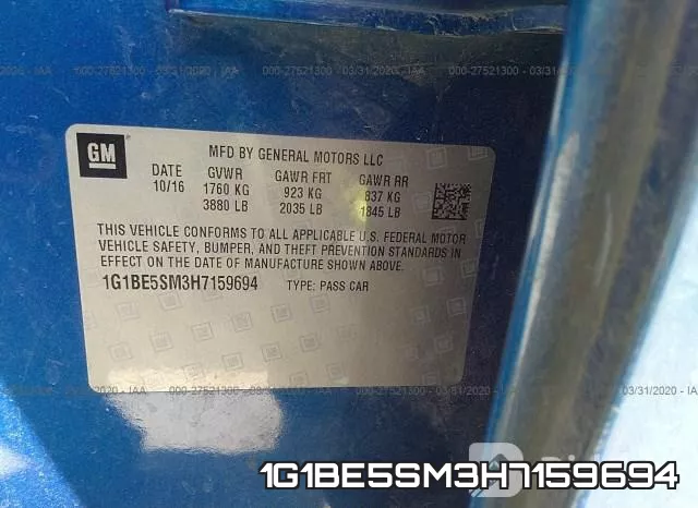 1G1BE5SM3H7159694 фото 10