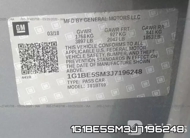 1G1BE5SM3J7196248 фото 10