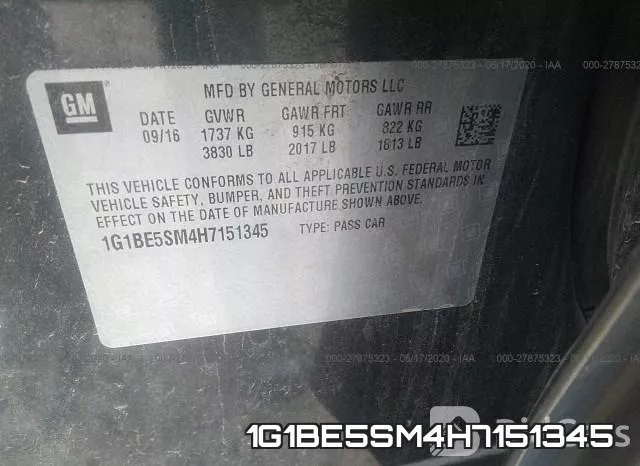 1G1BE5SM4H7151345 фото 10