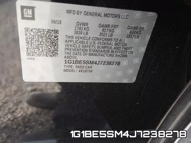 1G1BE5SM4J7238278 фото 2