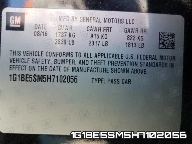 1G1BE5SM5H7102056 фото 2
