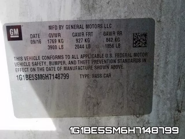 1G1BE5SM6H7148799 фото 2
