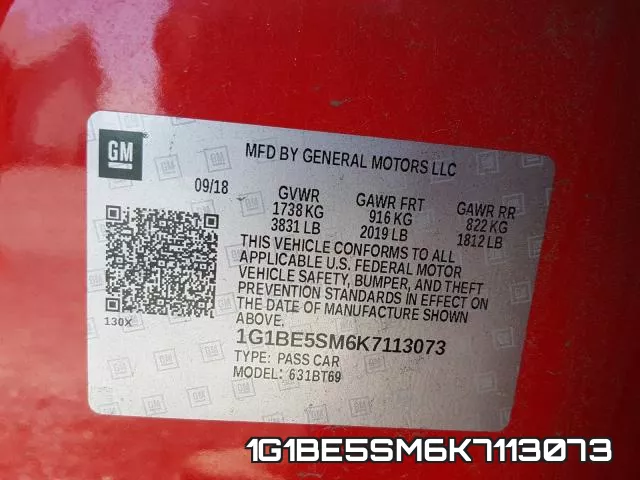 1G1BE5SM6K7113073 фото 2