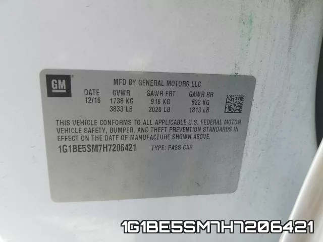 1G1BE5SM7H7206421 фото 2