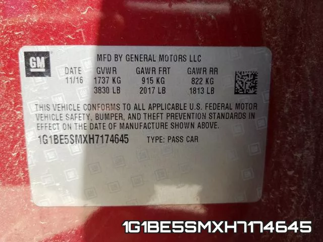 1G1BE5SMXH7174645 фото 2
